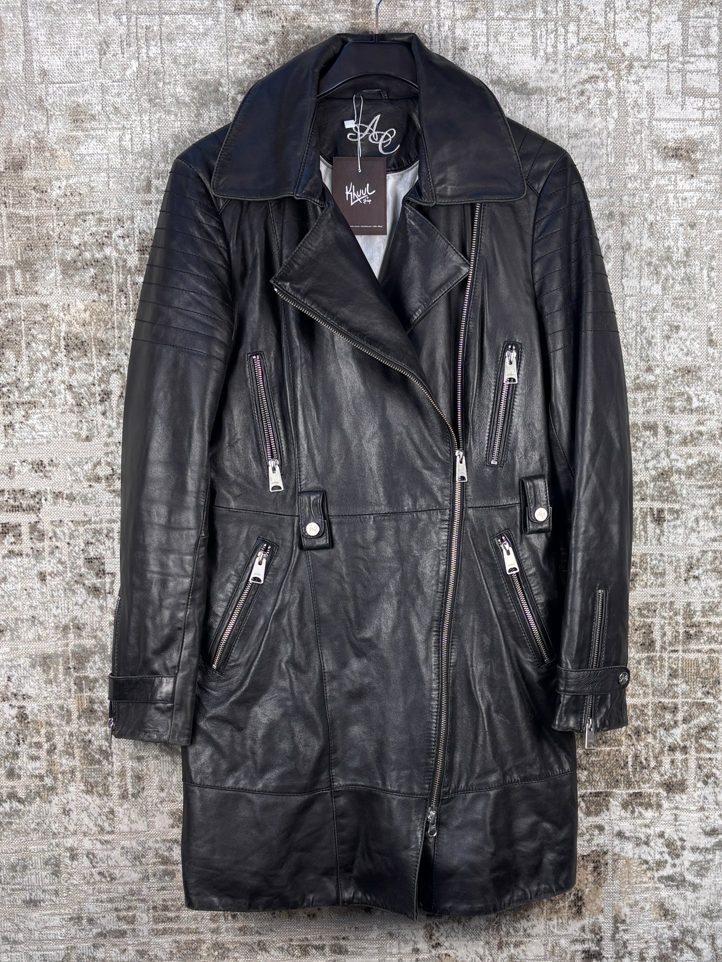 Women's Vintage Black Genuine Leather Coat