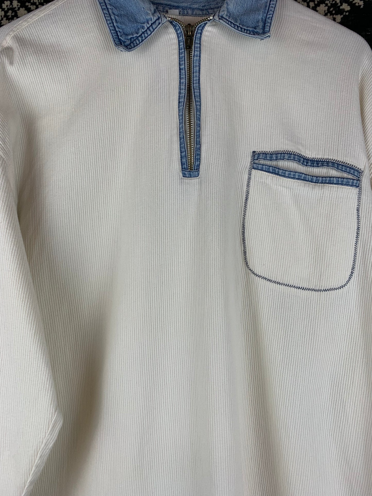 Men's Vintage Cream Polo Sweatshirt