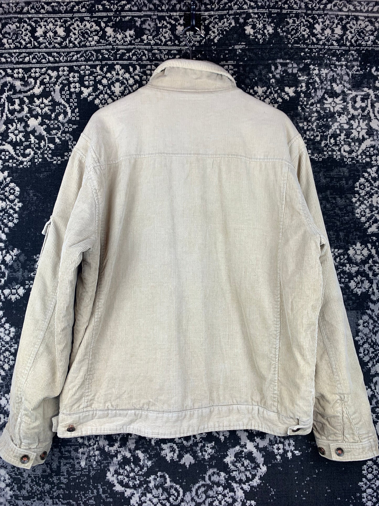 Mens Vinatege Function And Comfort Corduroy Beige Jacket