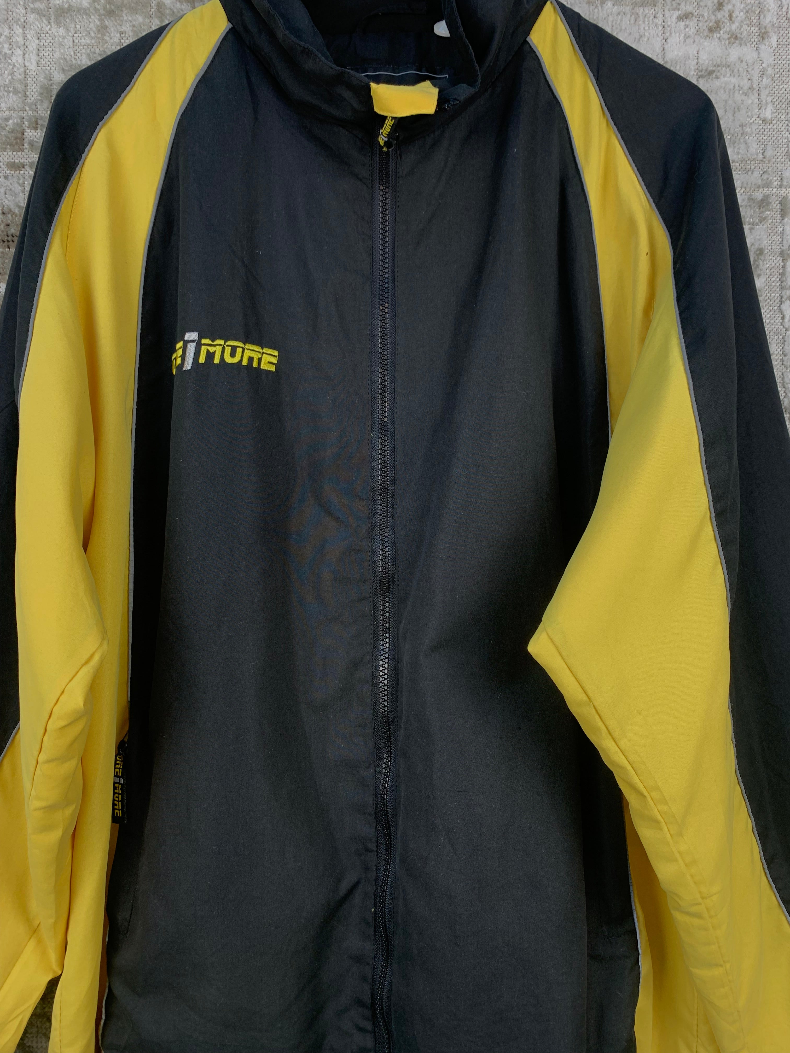 One More Mens Black Yellow Track Jacket