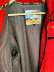 Men's Red Fleece Jacket AIR-TEX Zippered Pockets Size L