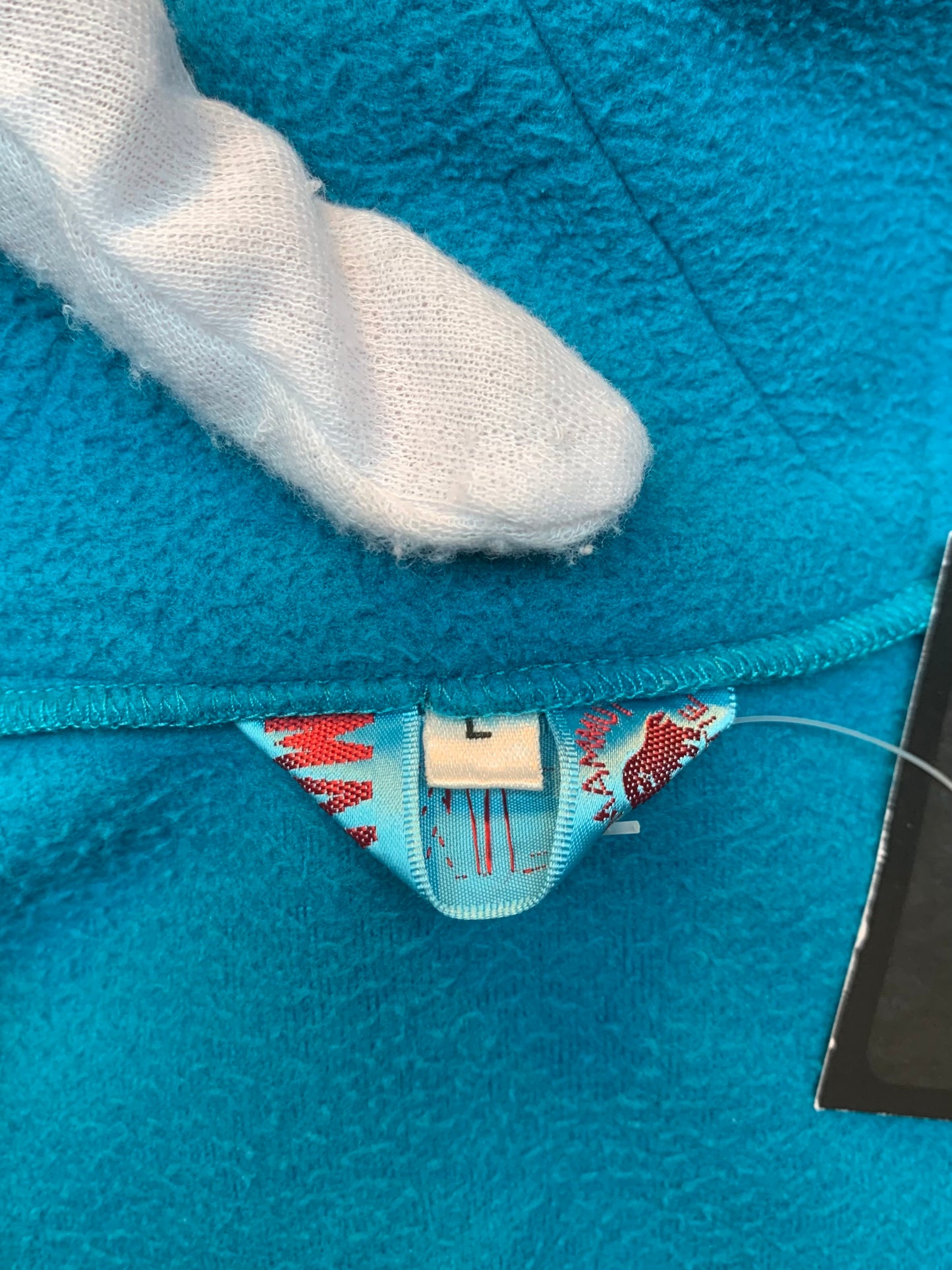 Vintage Men's Bright Teal Fleece Half-Zip Jacket