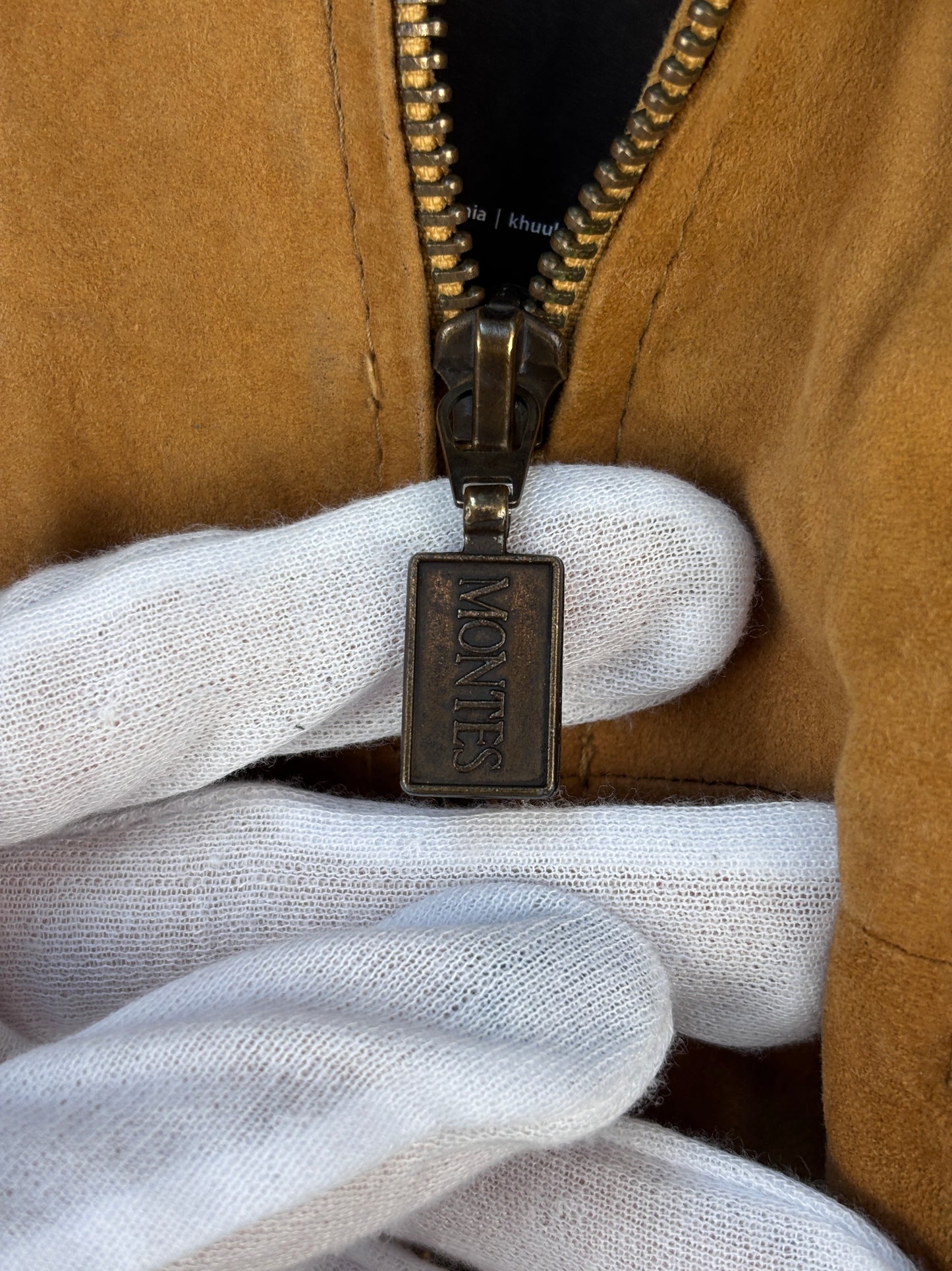 Mens Vintage Caramel Brown Suede Bomber Jacket