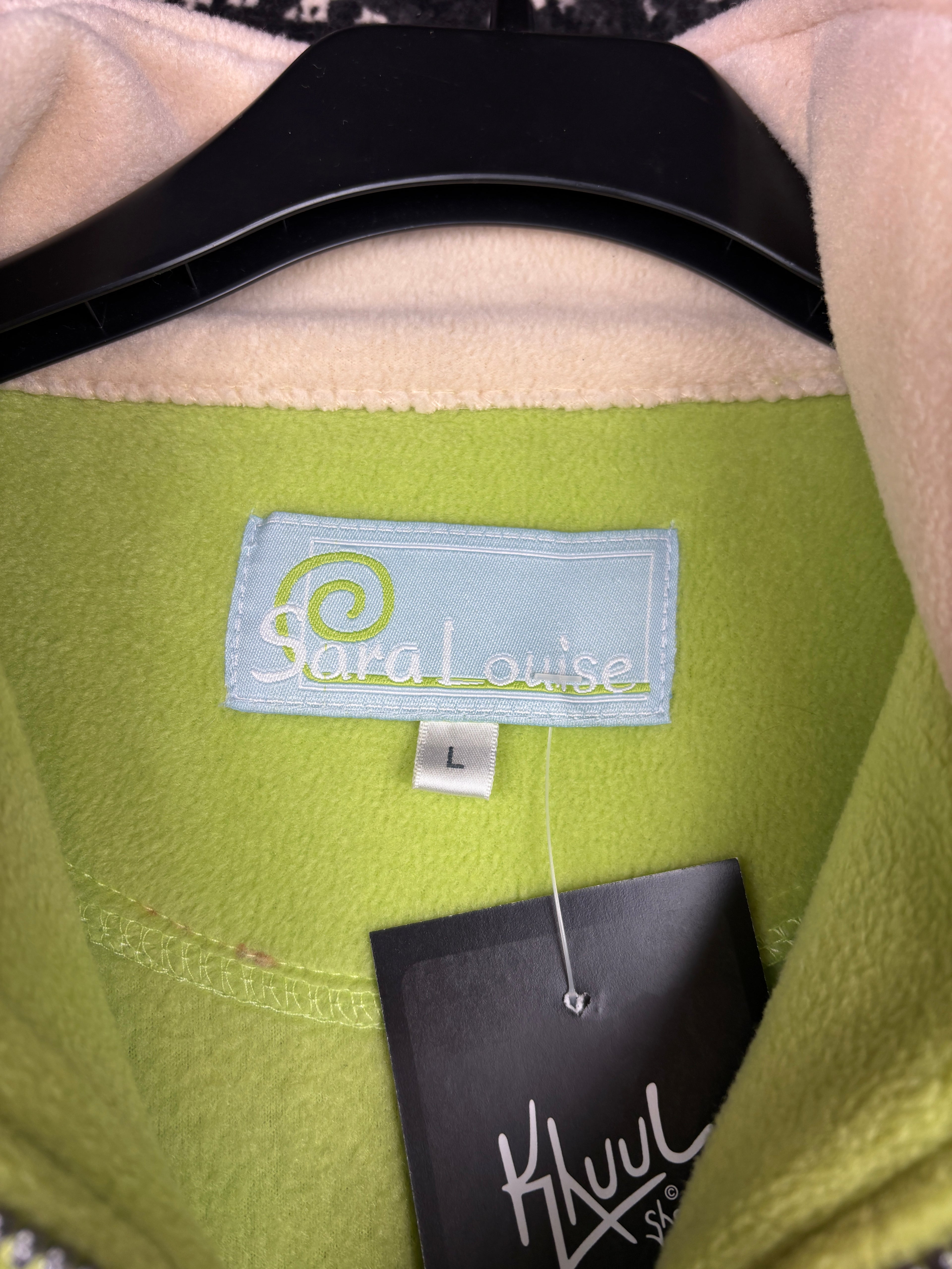 Men's Vintage Lime Green Half Zip Fleece Pullover
