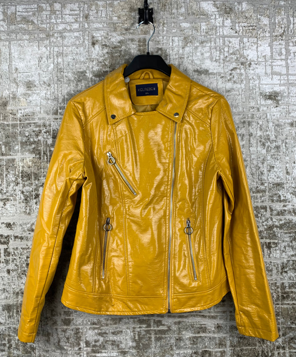Womens Kelrebec Mustard Biker Jacket