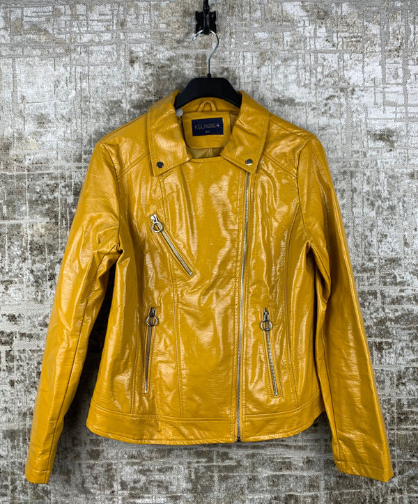 Womens Kelrebec Mustard Biker Jacket