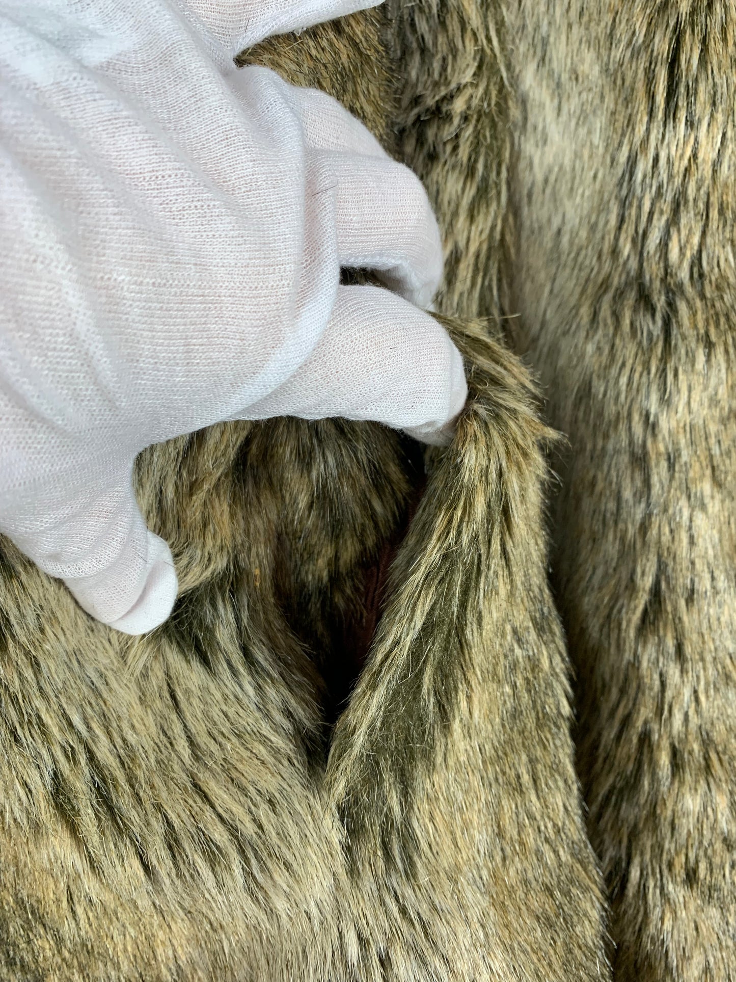 Women's Vintage Greyish Brown Faux Fur Coat