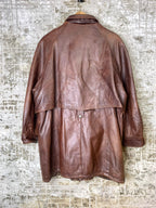 New Fast Brown Leather Coat
