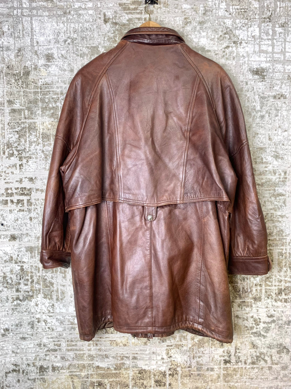 New Fast Brown Leather Coat