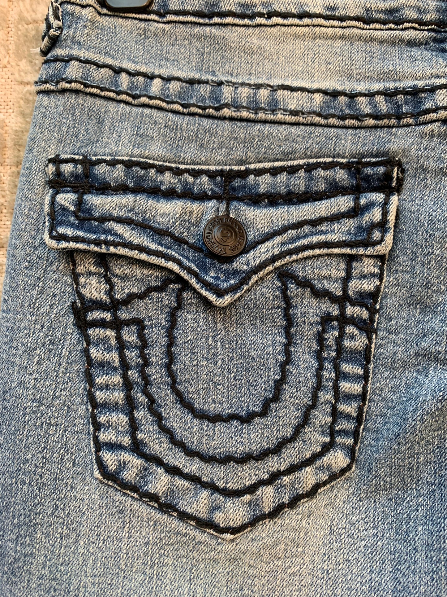 True Religion Light Wash Straight Jeans