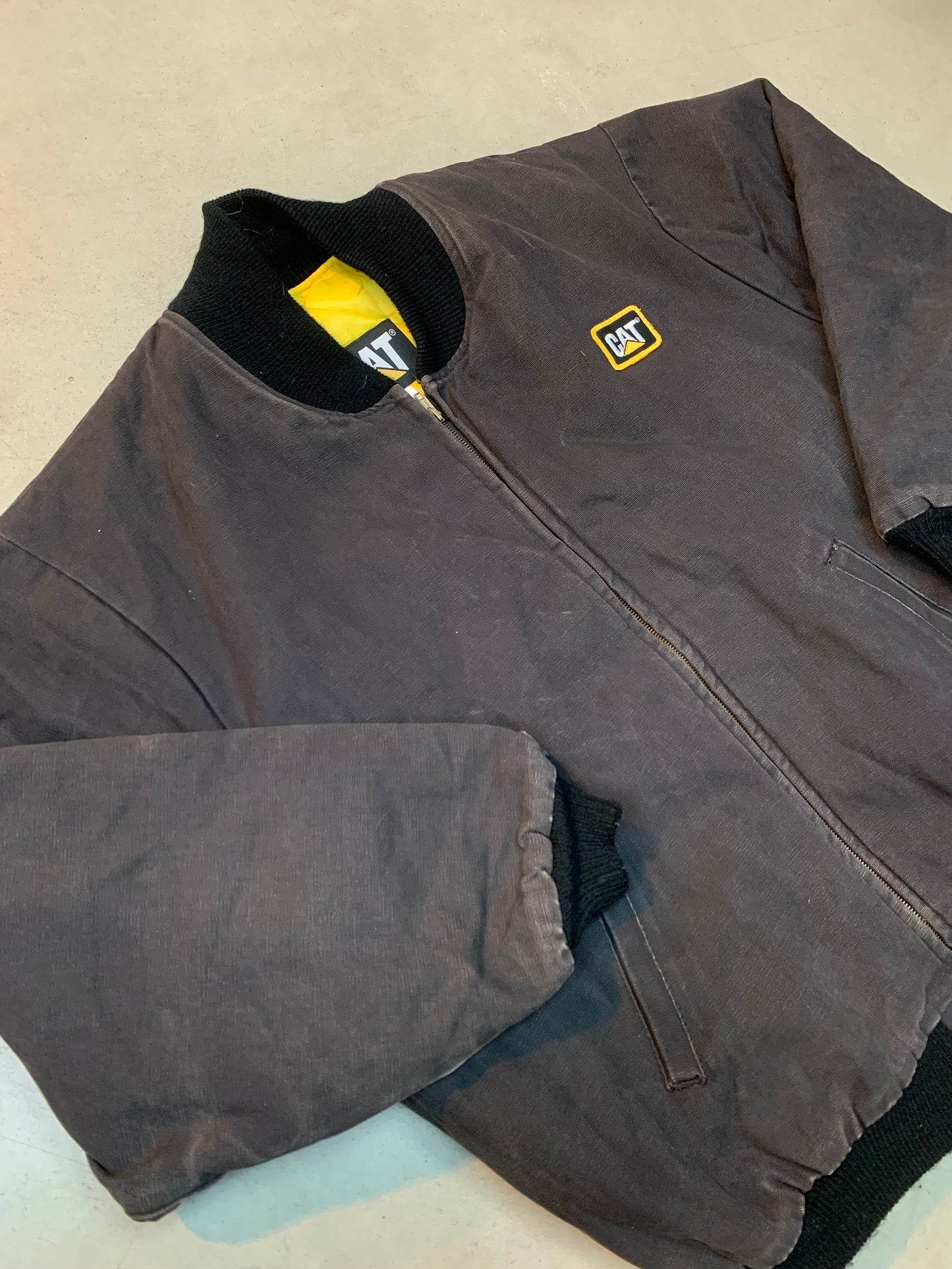Vintage Men's CAT Heavy-Duty Quilted Bomber Jacket