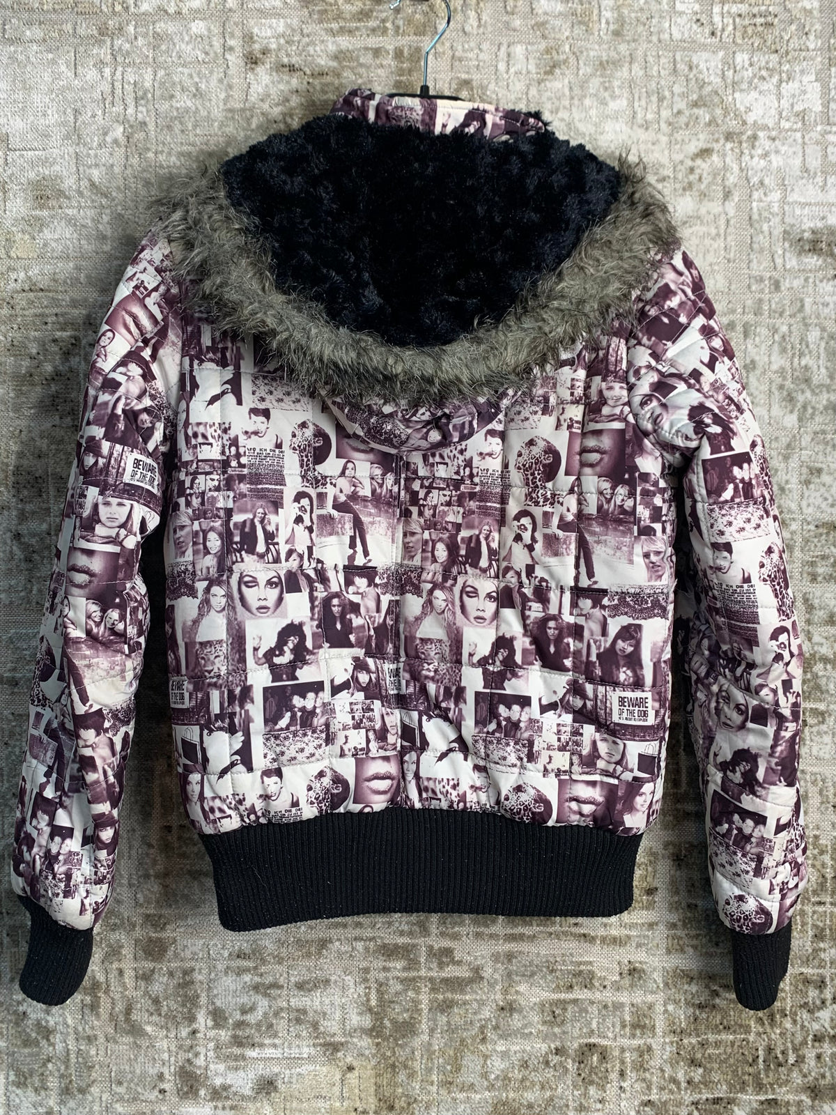 Inside Glam Dance Y2K Photo Collage Hooded Puffer Jacket