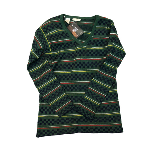Vintage Knit Long Sleeve Sweater in Forest Green