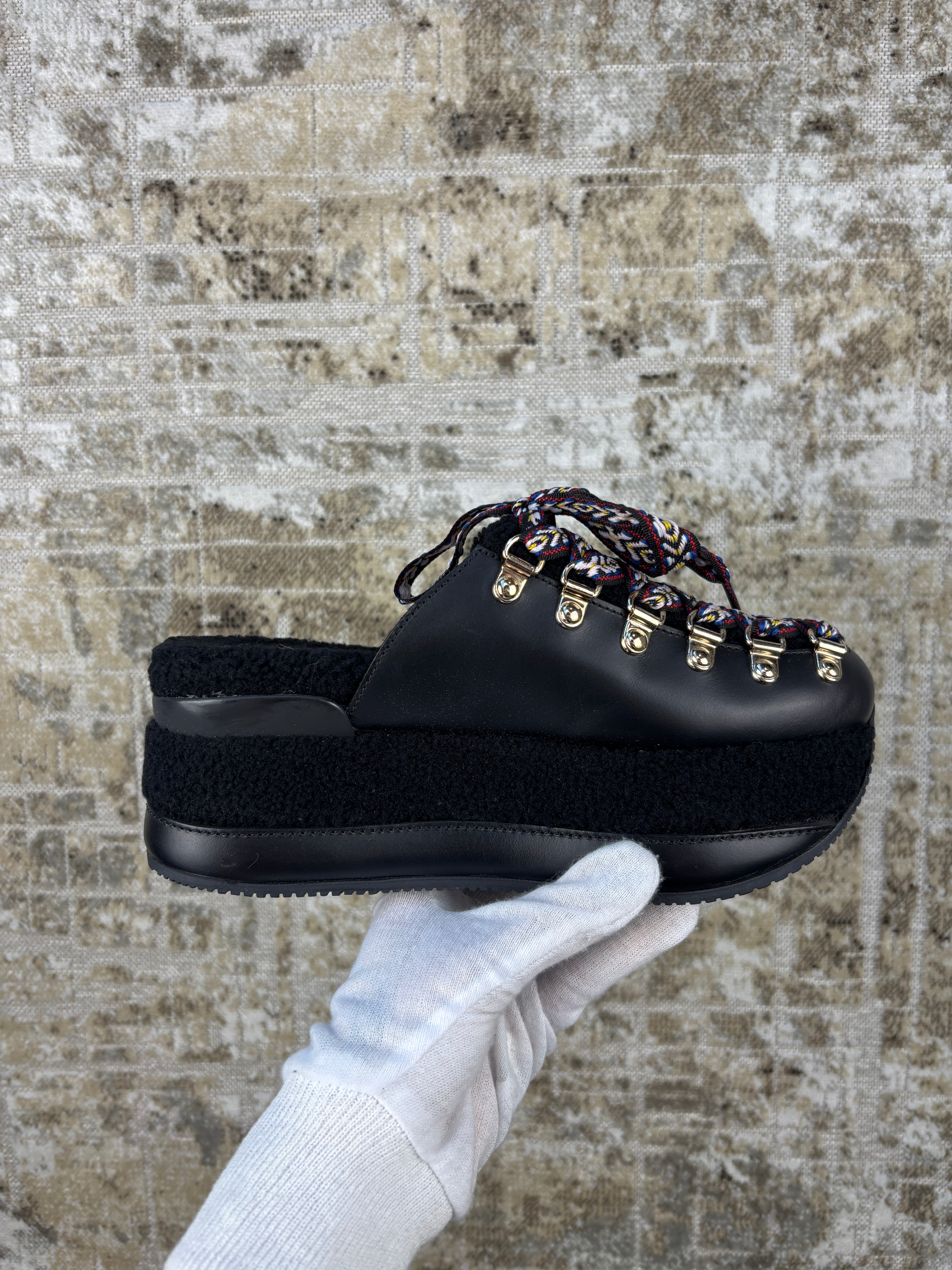 Hogan H466 Platform Lace Up Mules