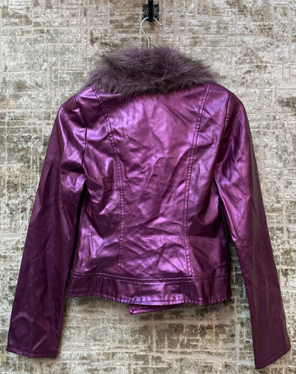 Morgan de Toi Y2K Metallic Faux Fur Collar Jacket
