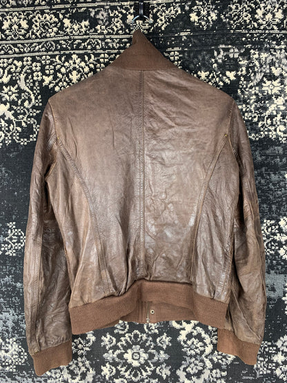 Y2K Women's Brown Faux Leather Jacket