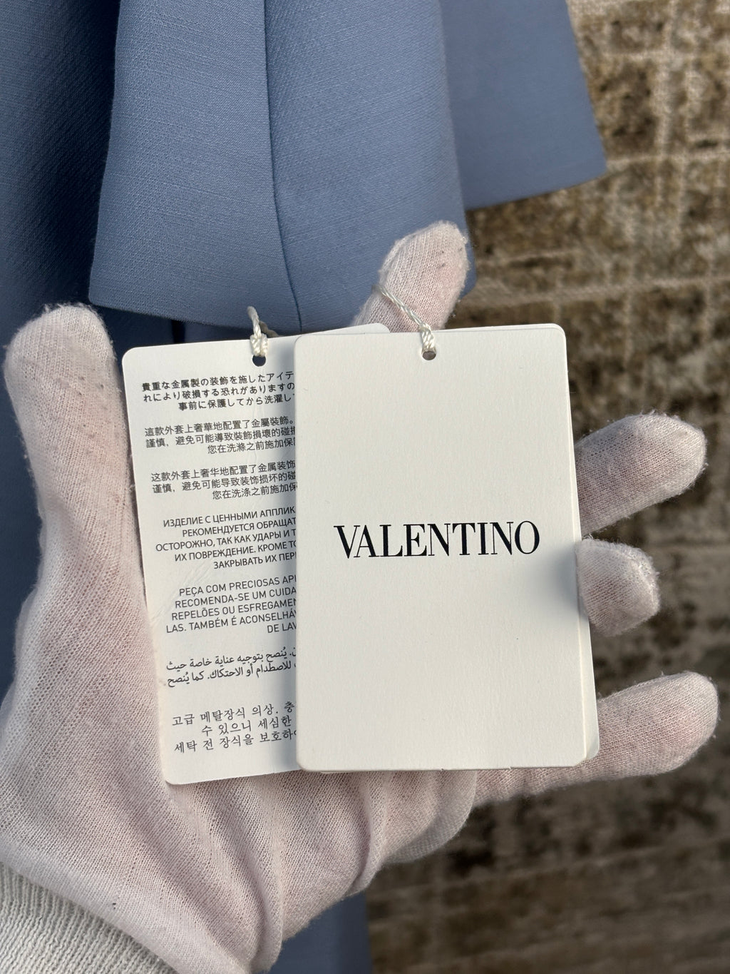 Valentino Garavani V Belted Light Blue Dress