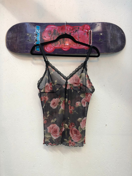 Sheer Floral Lace Camisole Women’s Size L