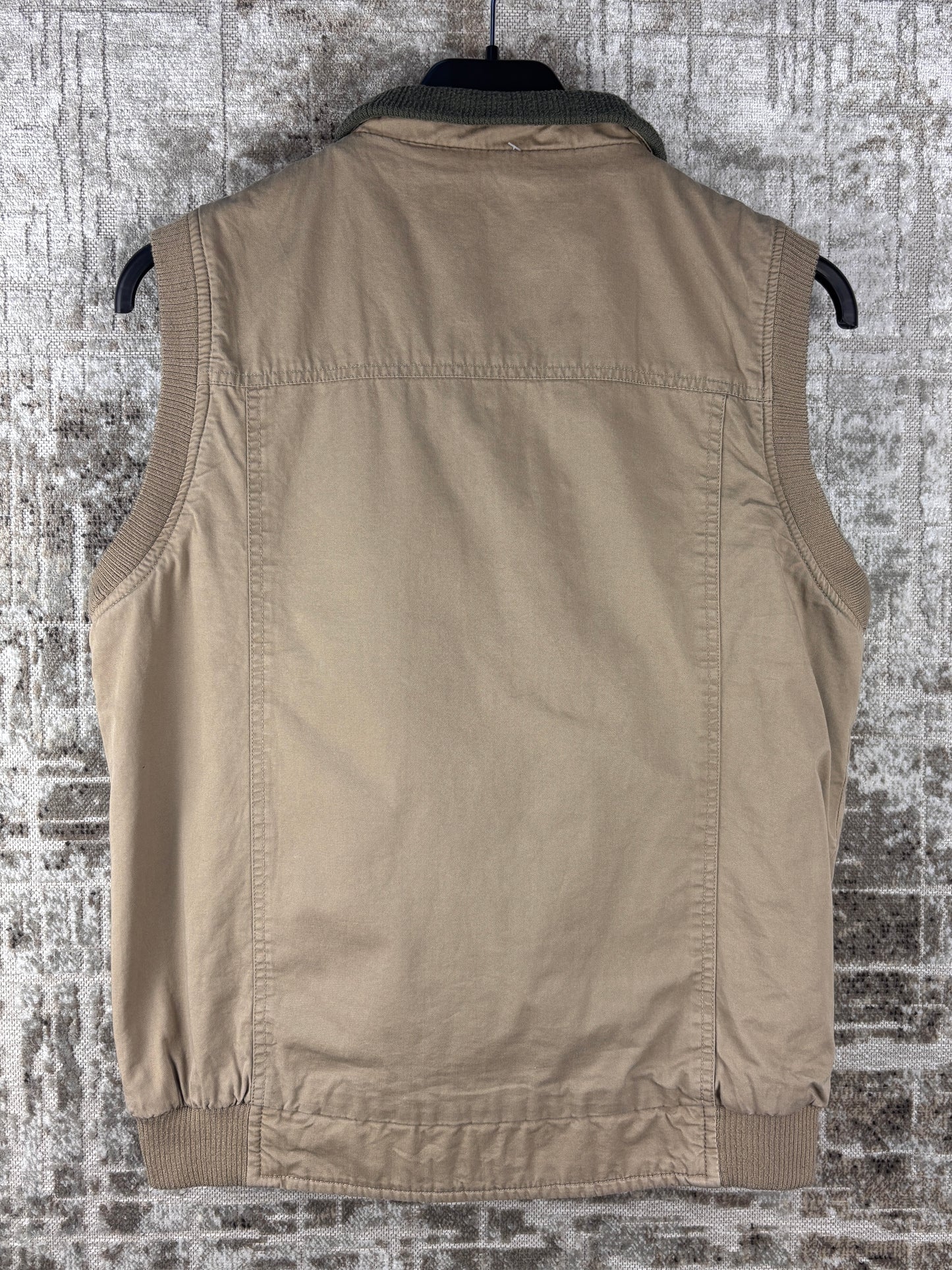 Mens Vintage Beige Khaki Utility Vest