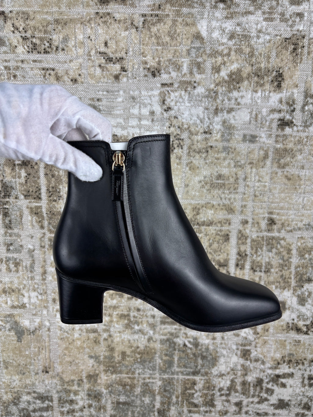 Ferragamo Cassaro Black Leather Ankle Boots