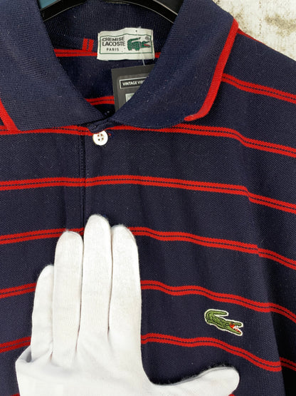 Mens Vintage Lacoste Striped Polo Shirt