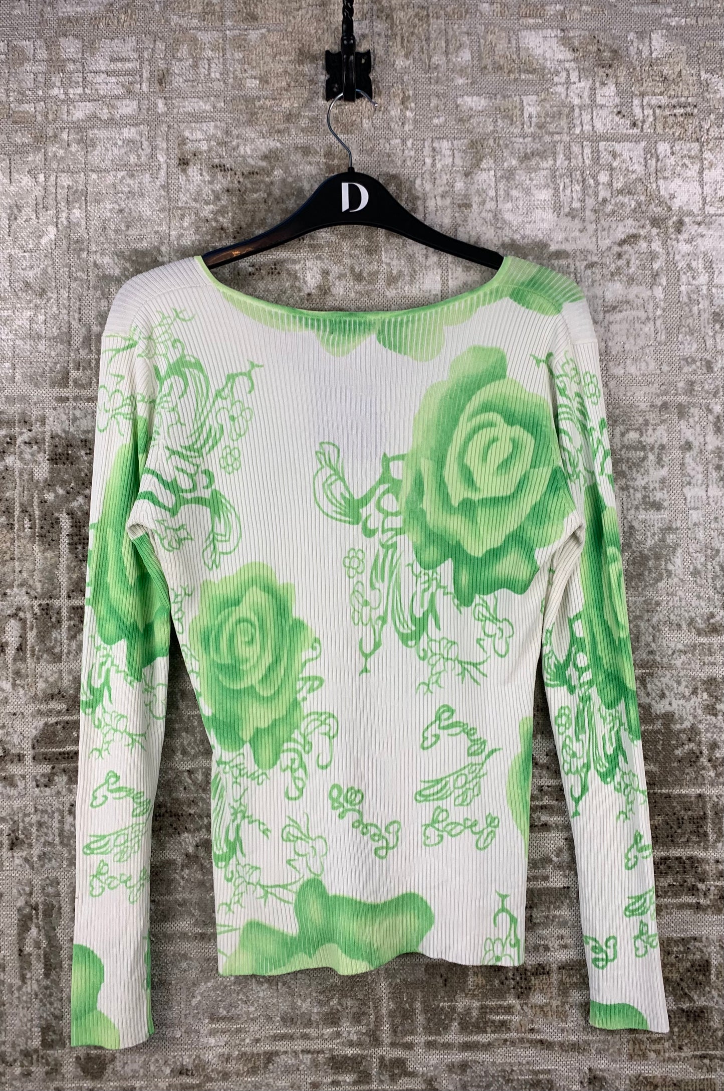 ZhongYiSi Womens Y2K Lime Green Floral Shirt