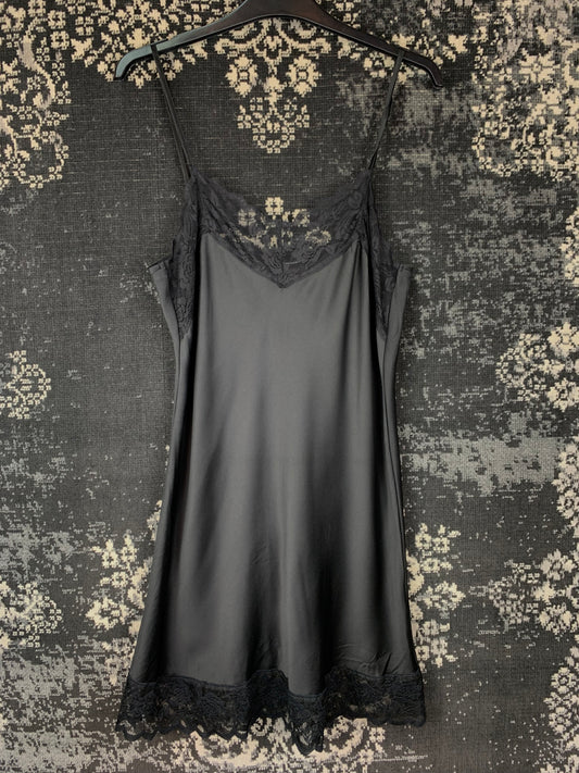 Womens Black Satin Dress