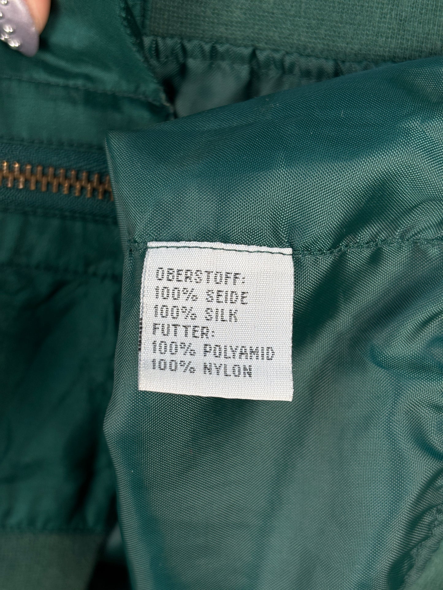 Mens Vintage Forest Green Bomber Jacket