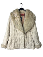 Derhy Faux Fur Trimmed Embroidered Coat