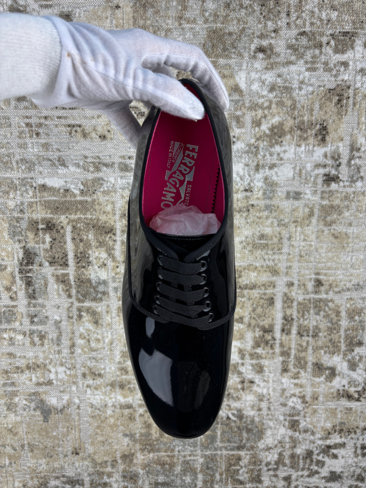 Ferragamo Magic Patent Leather Derby Shoes