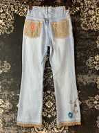 Women’s Vintage Light Blue Embroidered Jeans