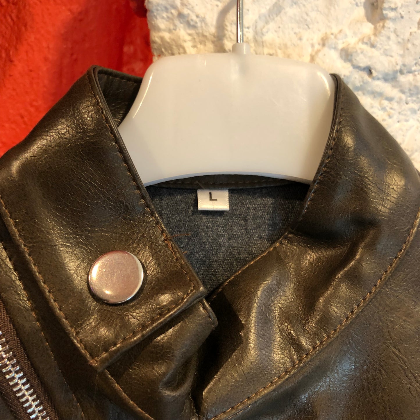 Faux Leather Sleeveless Turtleneck