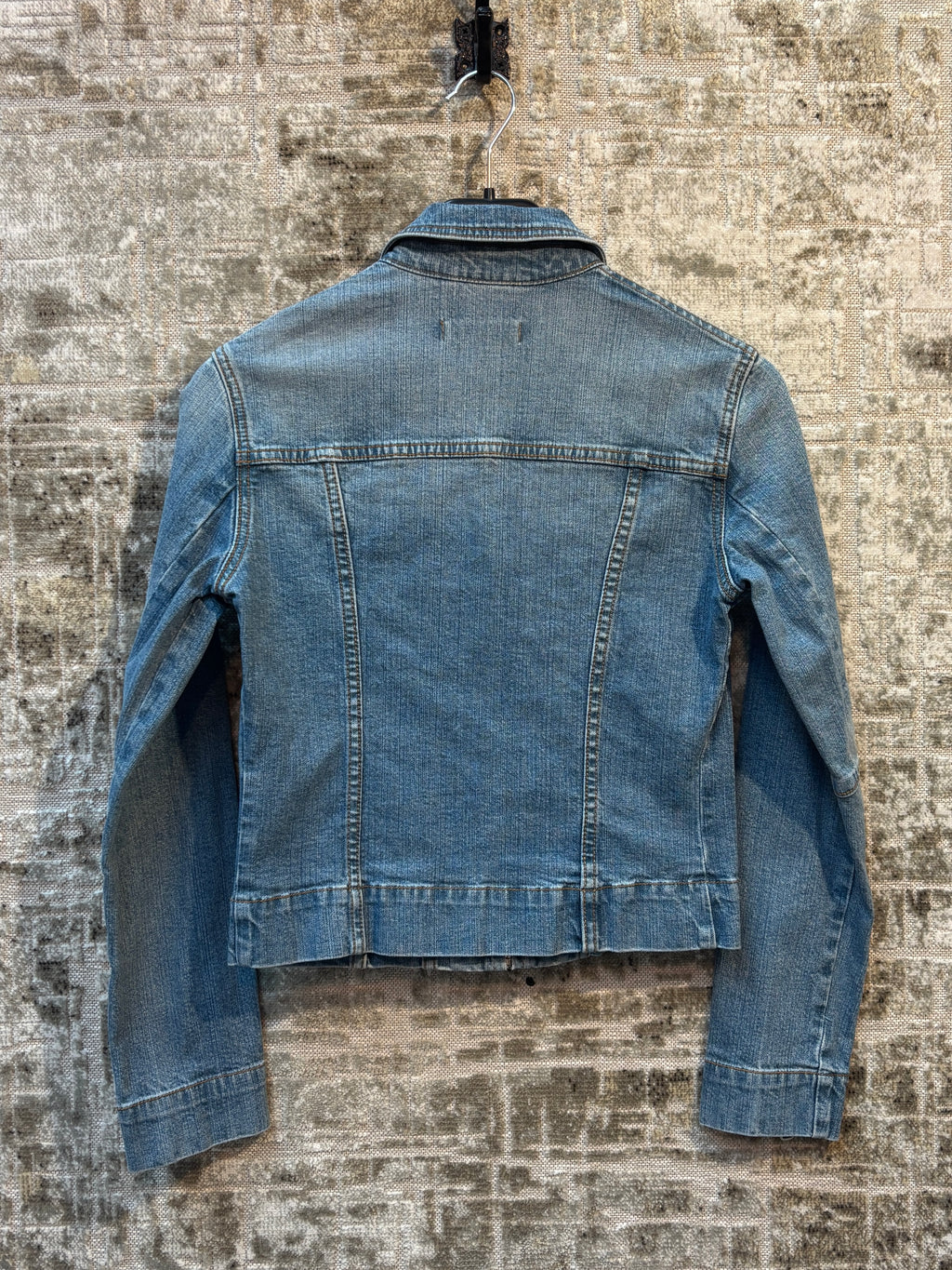 Vigoss Y2K Rhinestone Zip Denim Jacket