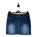 Y2K Rhinestone Cross Denim Mini Skirt