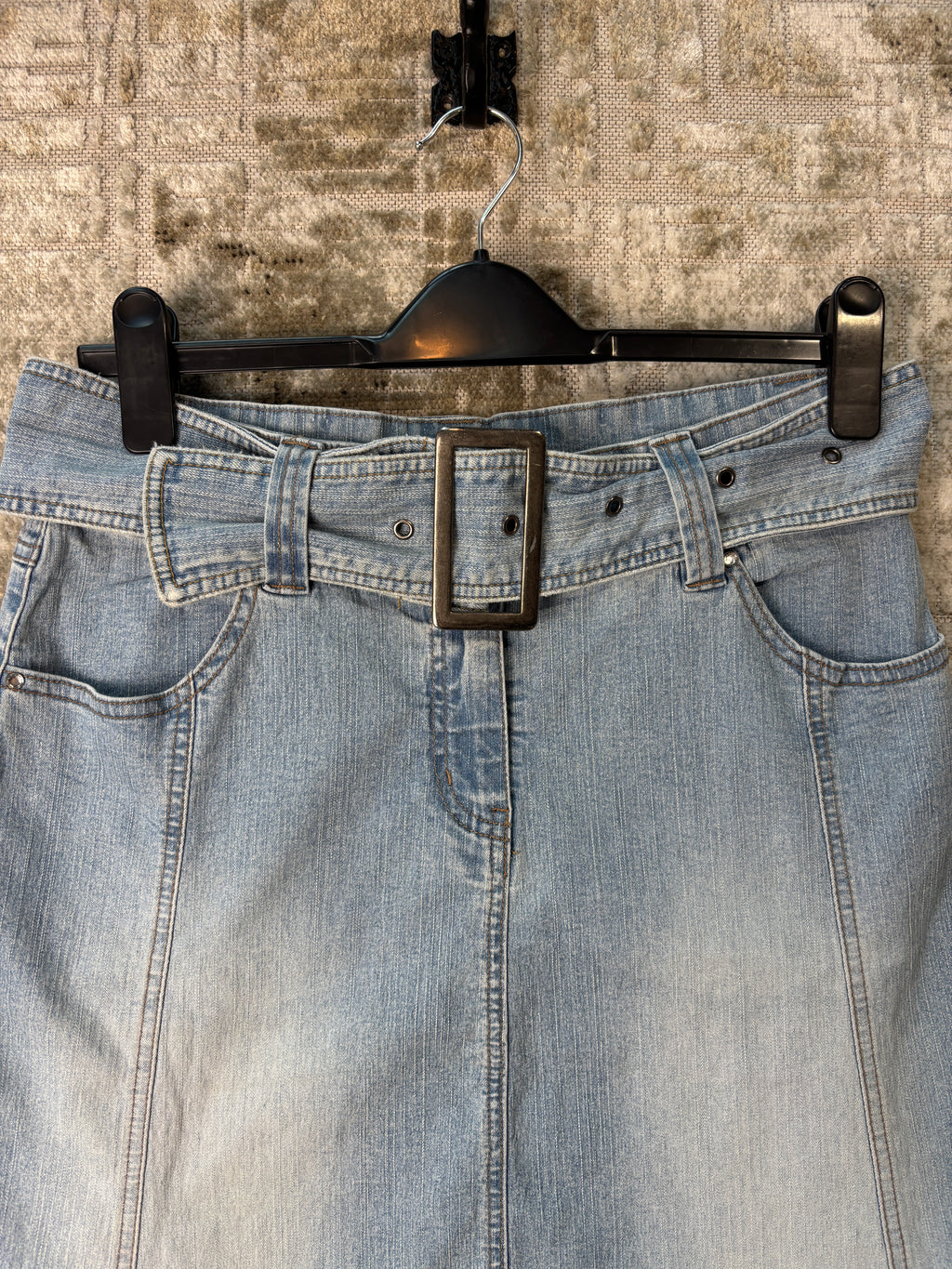 KappAhl Belted A-Line Denim Skirt