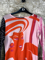 Womens Vintage Y2K Custo Barcelona Graphic Long Sleeve Top