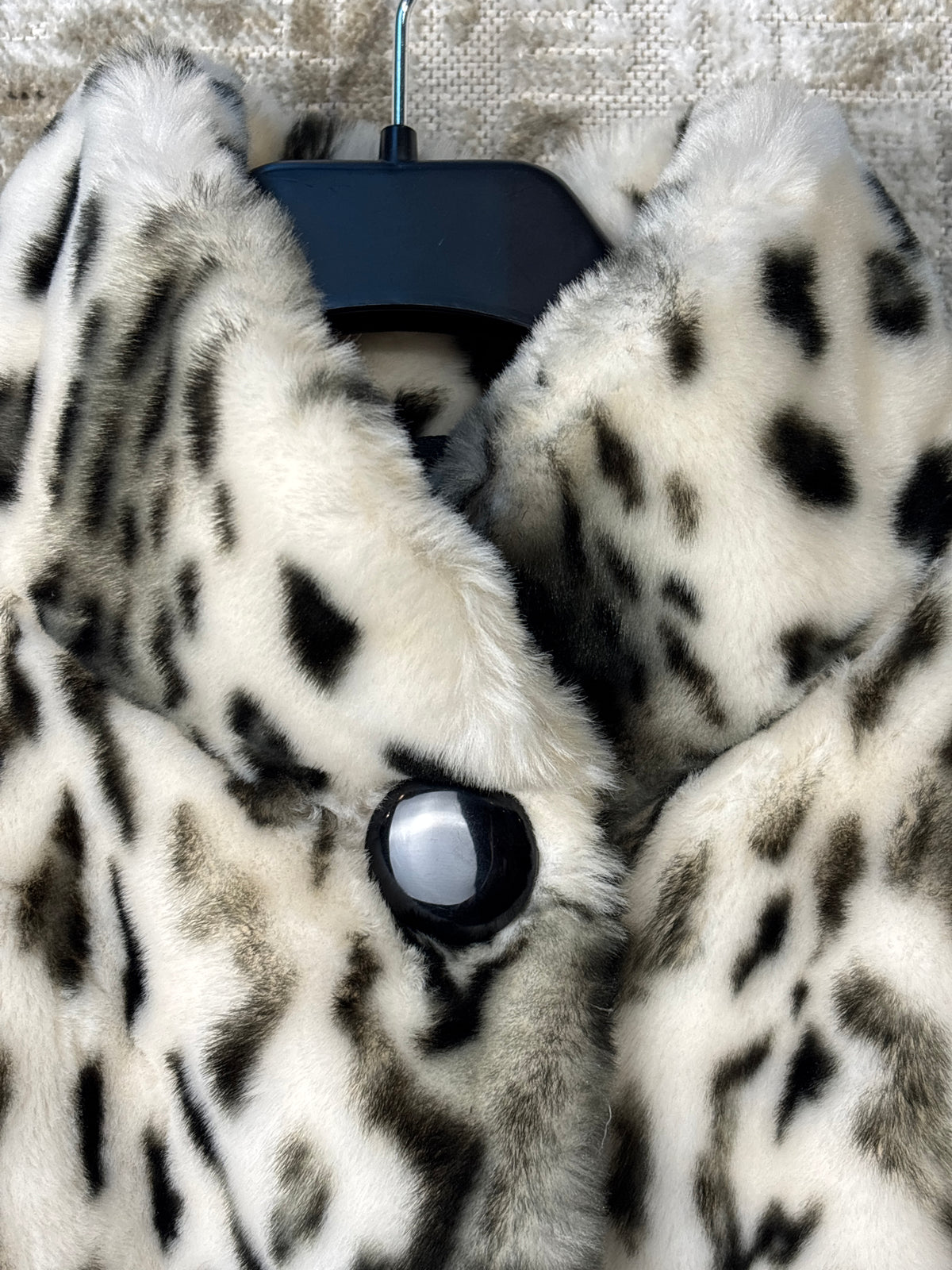 Tissavel Snow Leopard Faux Fur Coat