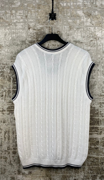 Men's Vintage K-Swiss White Knit Vest
