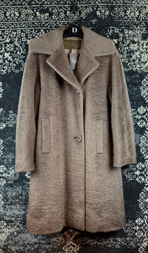 Womens Vintage Light Brown Wool Long Coat