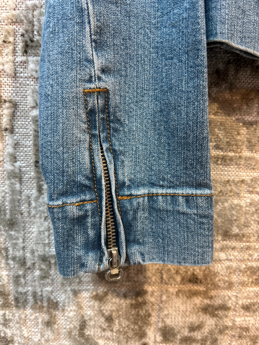 Vigoss Y2K Rhinestone Zip Denim Jacket