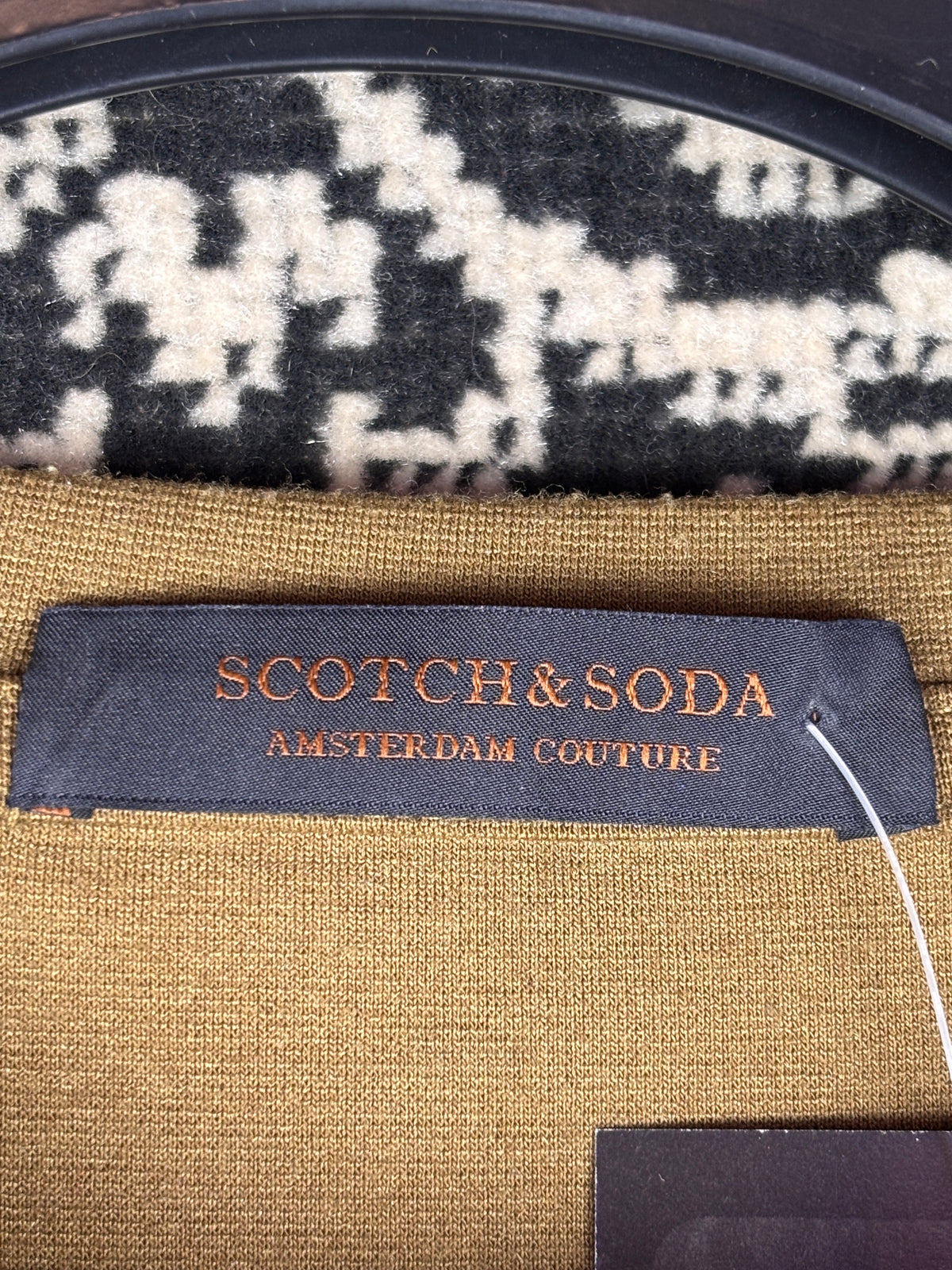 Scotch & Soda Greenish Brown T-Shirt with Velvet “Monsieur Scotch”