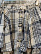 Vintage Plaid Tiered Button-Front Mini Skirt