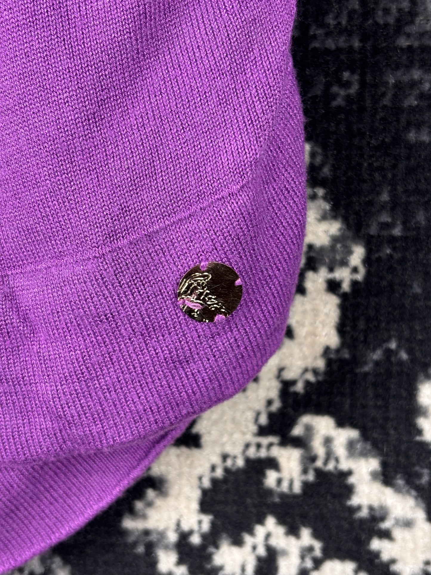 Women's Versace Purple V-Neck Sweater