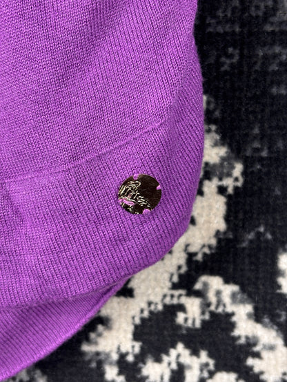 Women's Versace Purple V-Neck Sweater