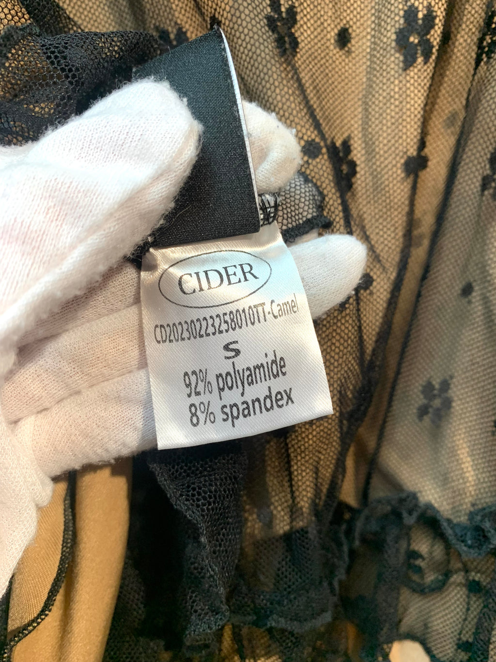 Cider Floral Mesh Ruffle Cami Top