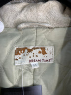 Dream Time Y2K Mongolian Fur Trim Suede Coat