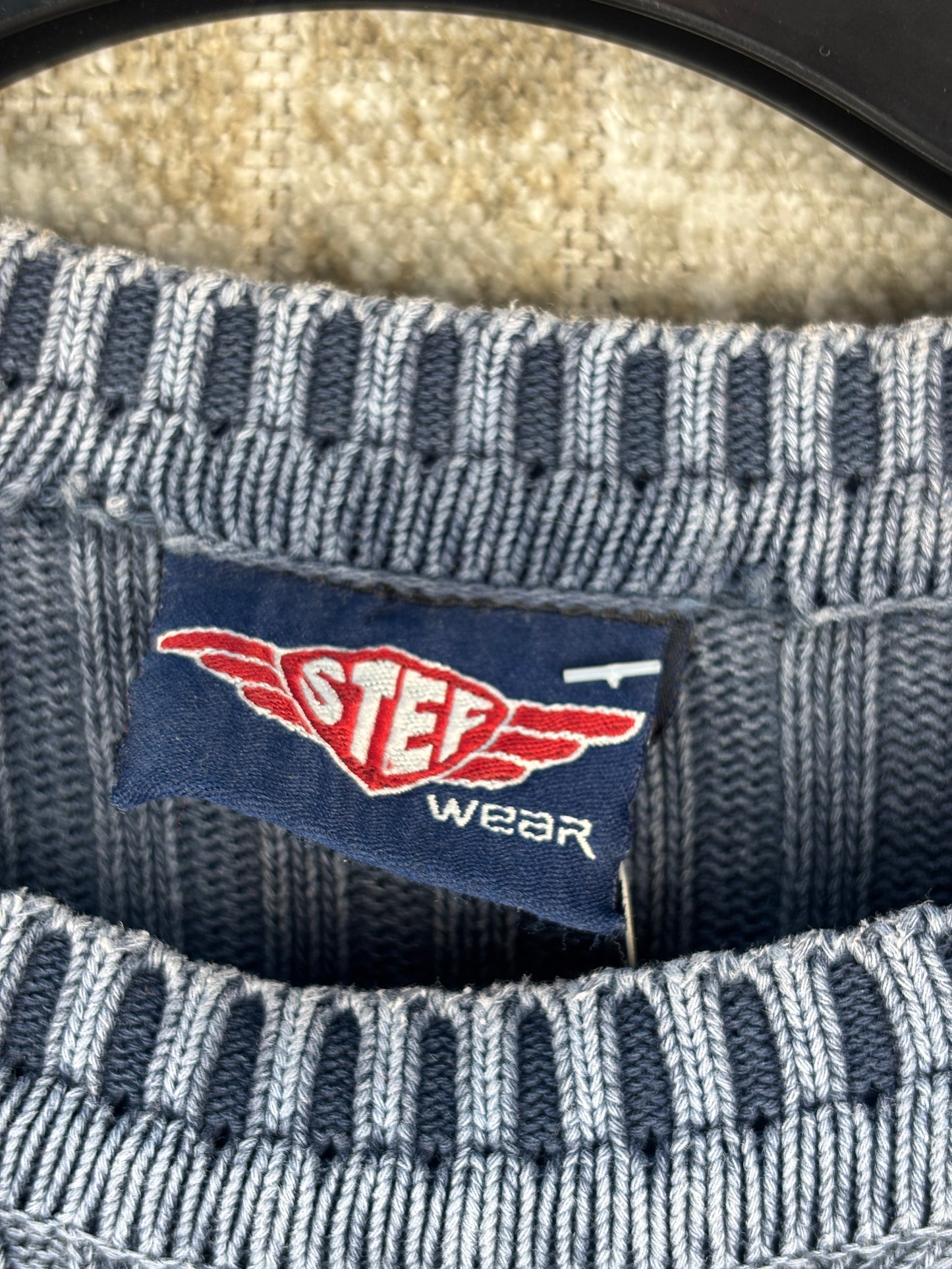 Mens Y2K Blue Knit Sweater