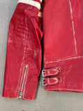 Vintage Red Leather Biker Jacket