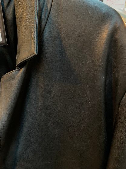 Black Leather Coat – Men’s XL
