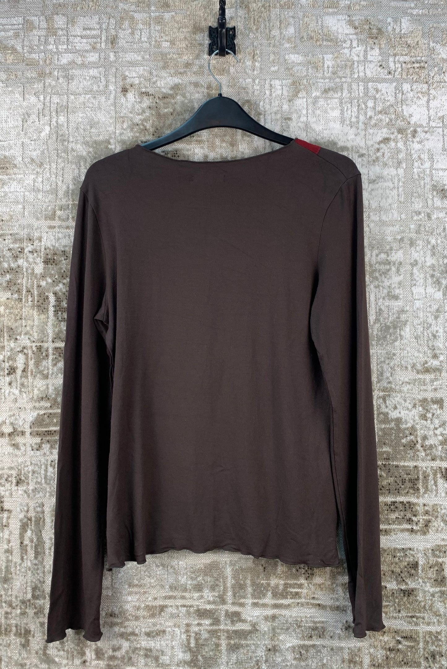 Womens Y2K Brown Long Sleeve Top